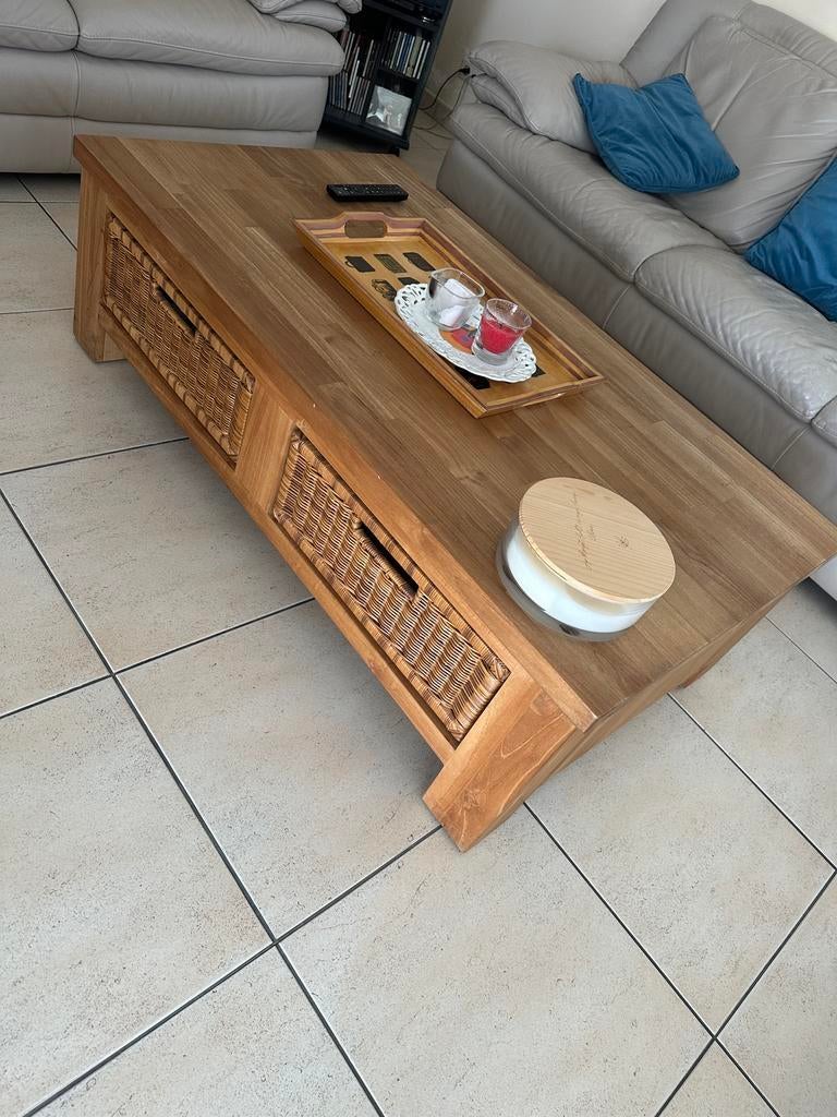 Salontafel volle teak, Enlèvement, Comme neuf