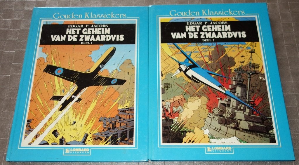 Blake en Mortimer - Het geheim van de Zwaardvis deel 1 en 2., Gelezen, Edgar P. Jacobs, Complete serie of reeks, Ophalen of Verzenden