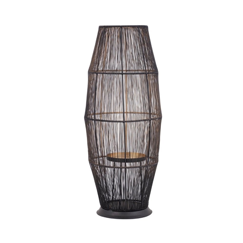 NIEUW lantaarn windlicht zwarte draad goudkleur kaarshouder, Lantaarn, Zwart, Nieuw, Ophalen of Verzenden