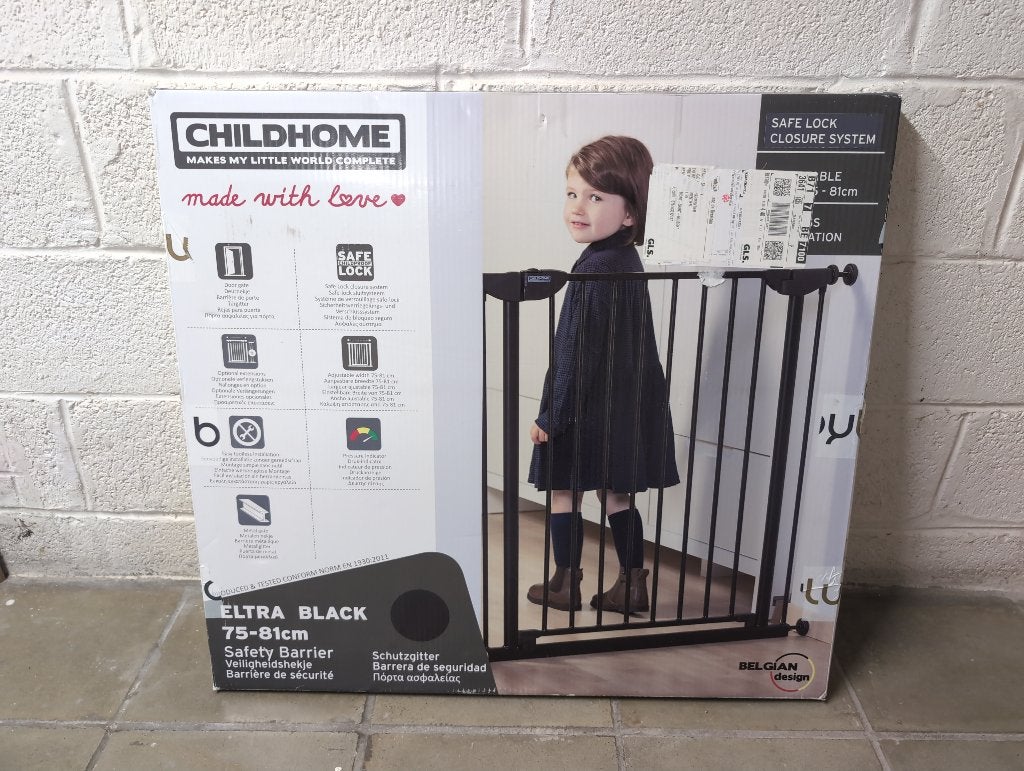 Barrière enfant Childhome Eltra Black 75-81 cm, Enfants & Bébés, Neuf, Barrière de sécurité, Enlèvement ou Envoi, Métal ou Fer