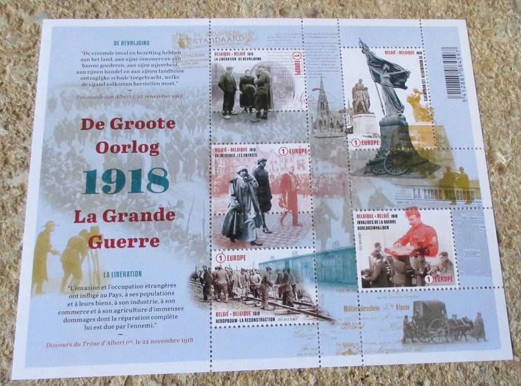 1 blok de groote oorlog 1918, Frankeerzegel, Ophalen of Verzenden, Zonder stempel, Postfris