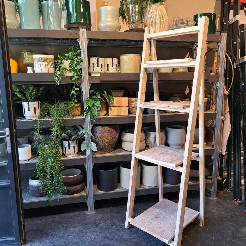 Wandrek staanrek vergrijsd hout, Ophalen, Gebruikt