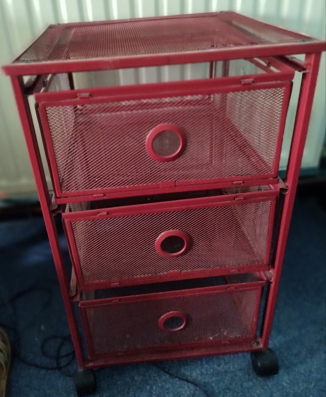 Petit meuble 3 tiroirs en métal, Maison & Meubles, Armoires | Commodes, Enlèvement, Métal