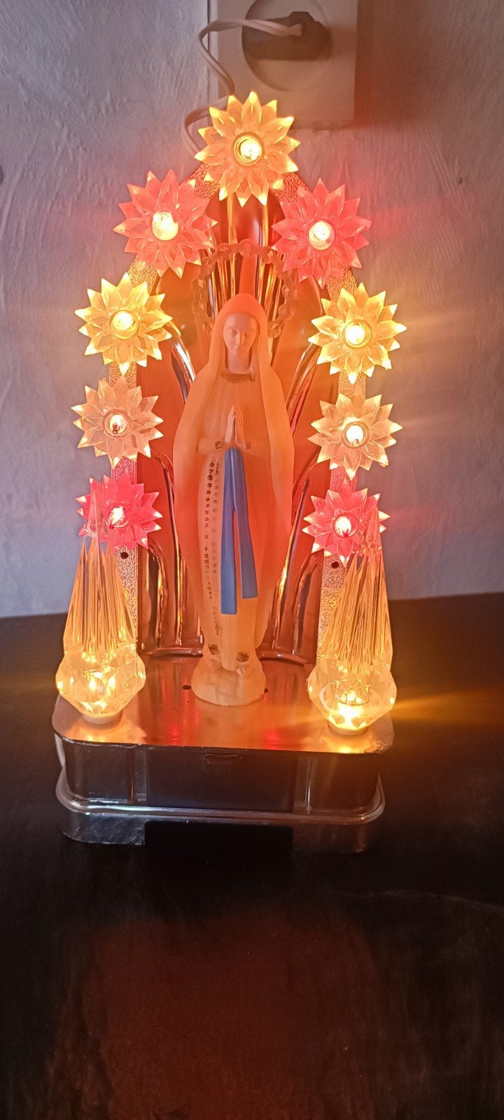 Maria lourdeslampje met verlichting, Antiek en Kunst, Ophalen