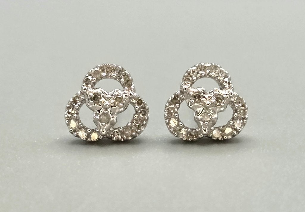 Vintage gouden oorknoppen met ca.0,35 ct diamanten. 2026/707, Handtassen en Accessoires, Ophalen of Verzenden, Zo goed als nieuw