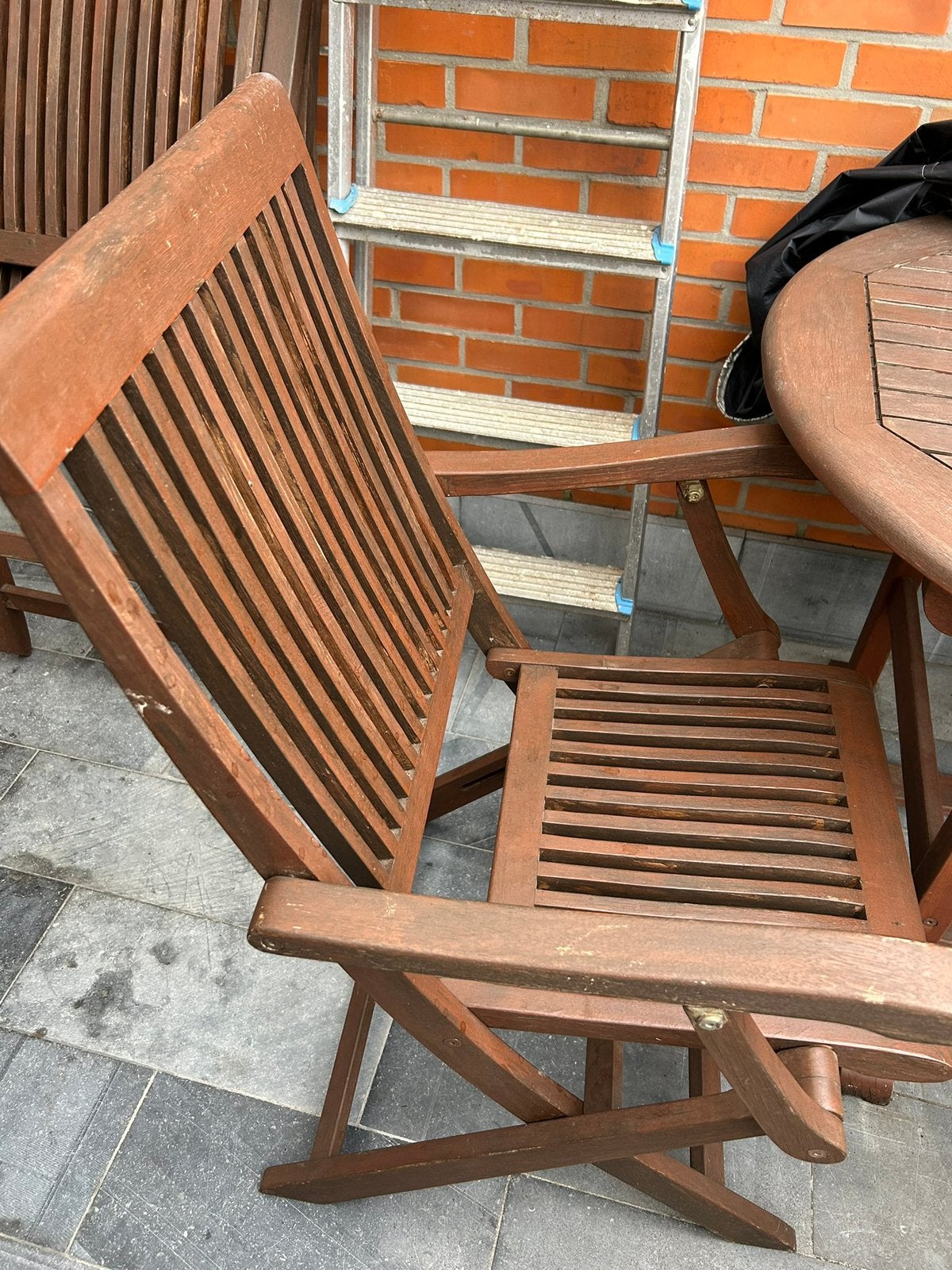Teak tuinstel, Tuin en Terras, Ophalen, Gebruikt