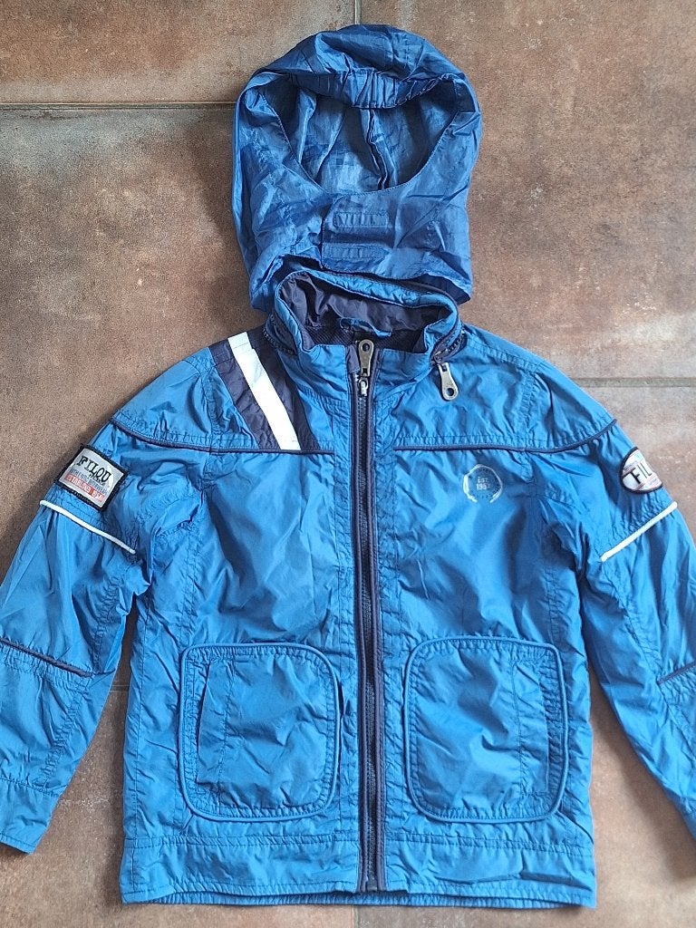 Blauwe jas met kap Filou & Friends voor jongen maat 122, Kinderen en Baby's, Kinderkleding | Maat 122, Ophalen of Verzenden, Zo goed als nieuw