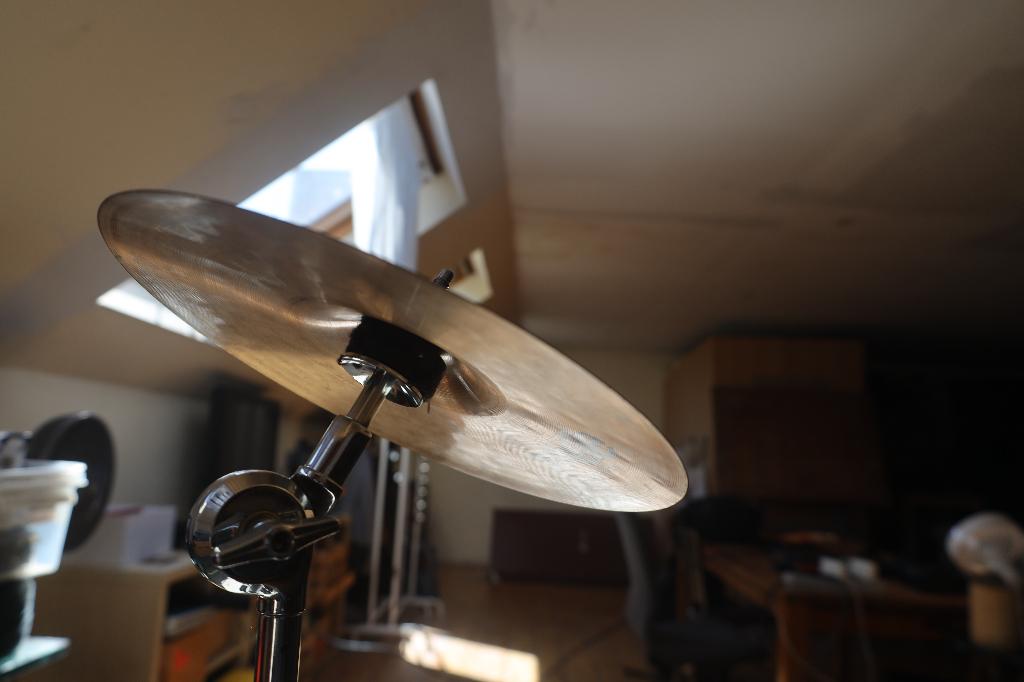 Paiste Splash & Crash (met drillholes) op mapex statief, Musique & Instruments, Batteries & Percussions, Enlèvement, Utilisé, Autres marques