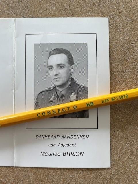 KOREA OUDSTRIJDER ADJUDANT Maurice BRISON  Brussel 1932, Ophalen of Verzenden, Bidprentje