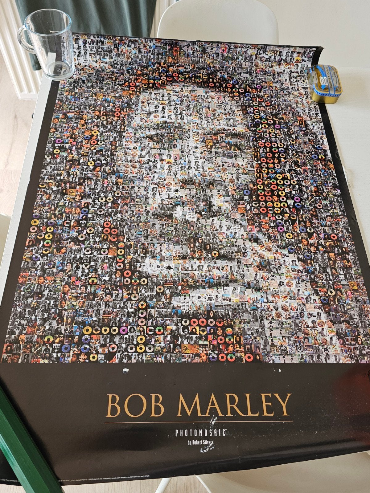 Vintage Bob Marley fotomozaïekposter van Robert Silvers, Ophalen of Verzenden