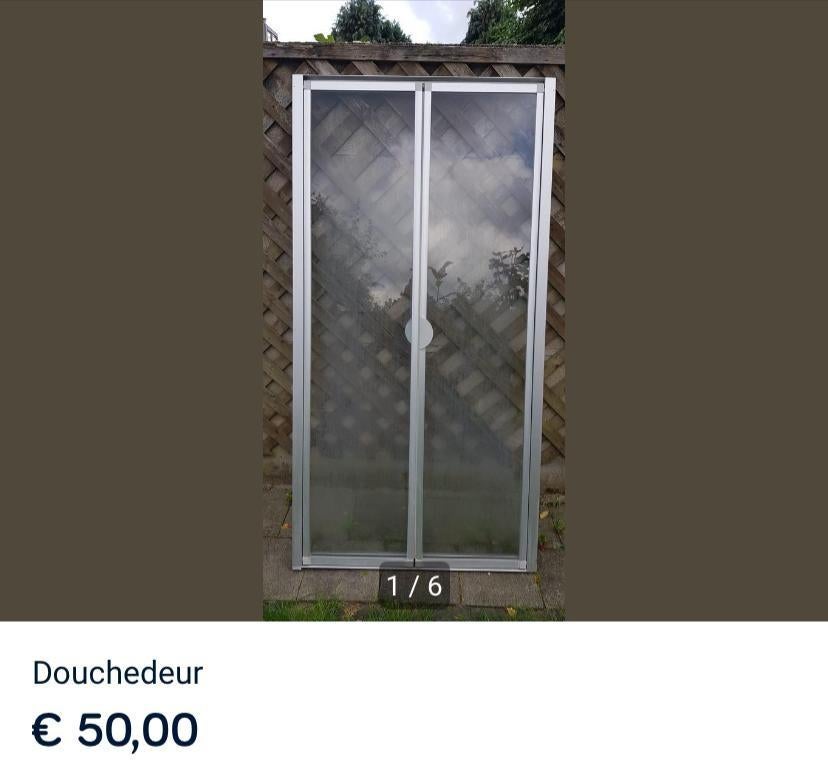 Porte de douche 95-89 cm sur 2 m à vendre, Bricolage & Construction, Enlèvement