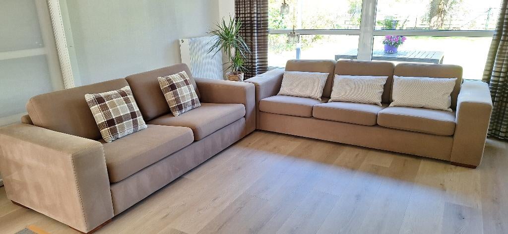 Salon zetels  (4zit en 3 zit) in zeer goede staat, Ophalen, 75 tot 100 cm, Zo goed als nieuw, Rechte bank