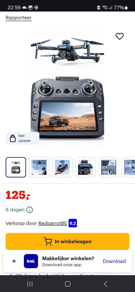 Drone met scherm nieuw in de doos( nieuwprijs 125euro ), Audio, Tv en Foto, Drones, Ophalen of Verzenden