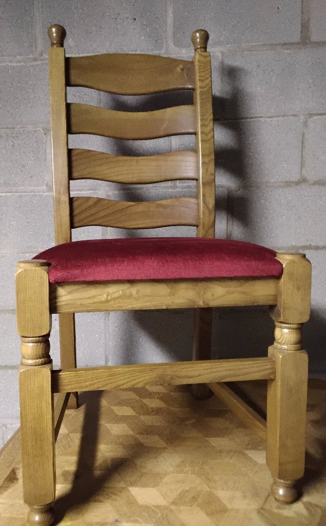 4 massief eiken eetkamerstoelen, Brun, Enlèvement, Utilisé, Bois
