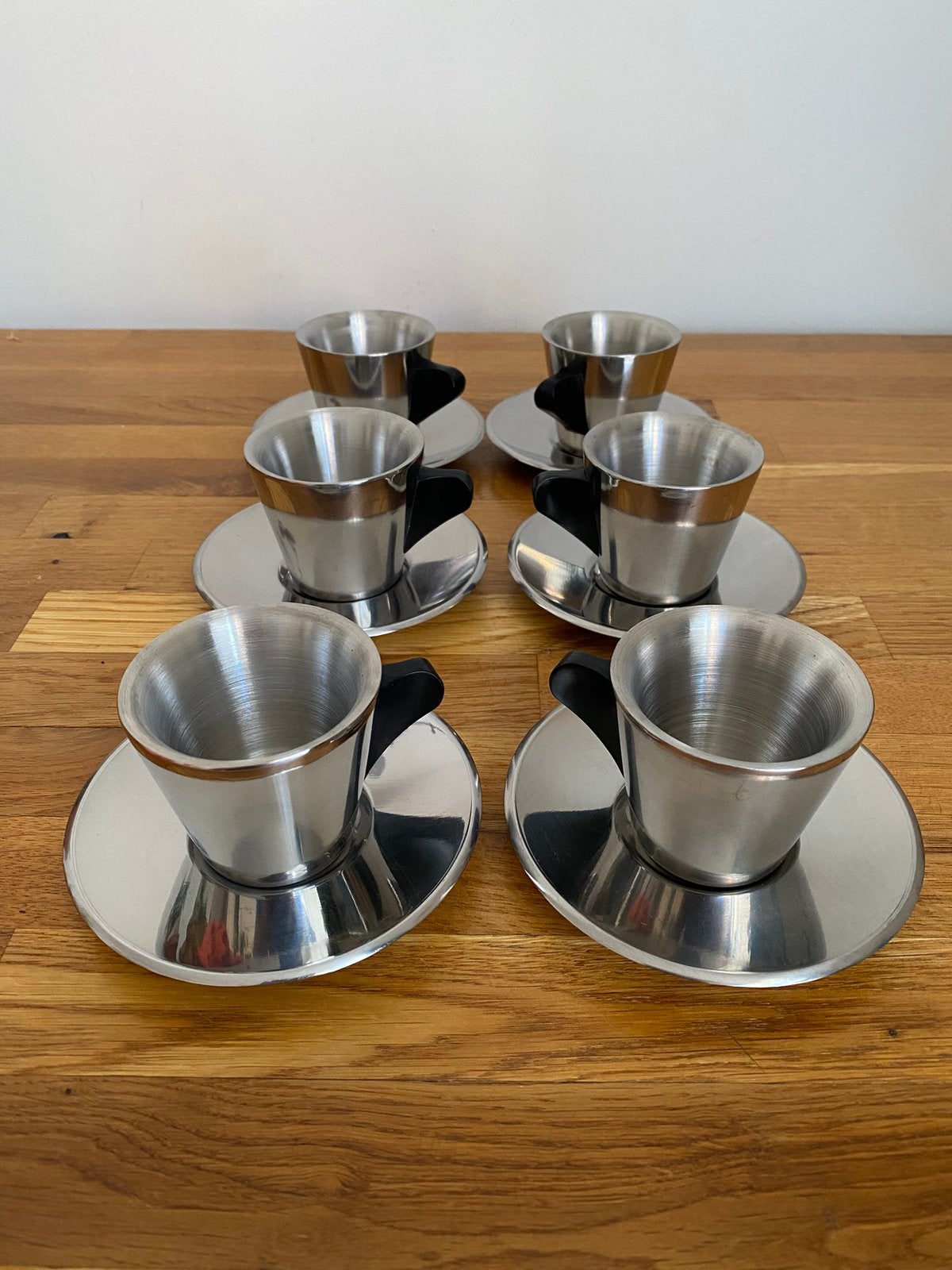 6 tasses à espresso inox, vintage Ikea, modèle Trisvel, 1990, Enlèvement, Comme neuf