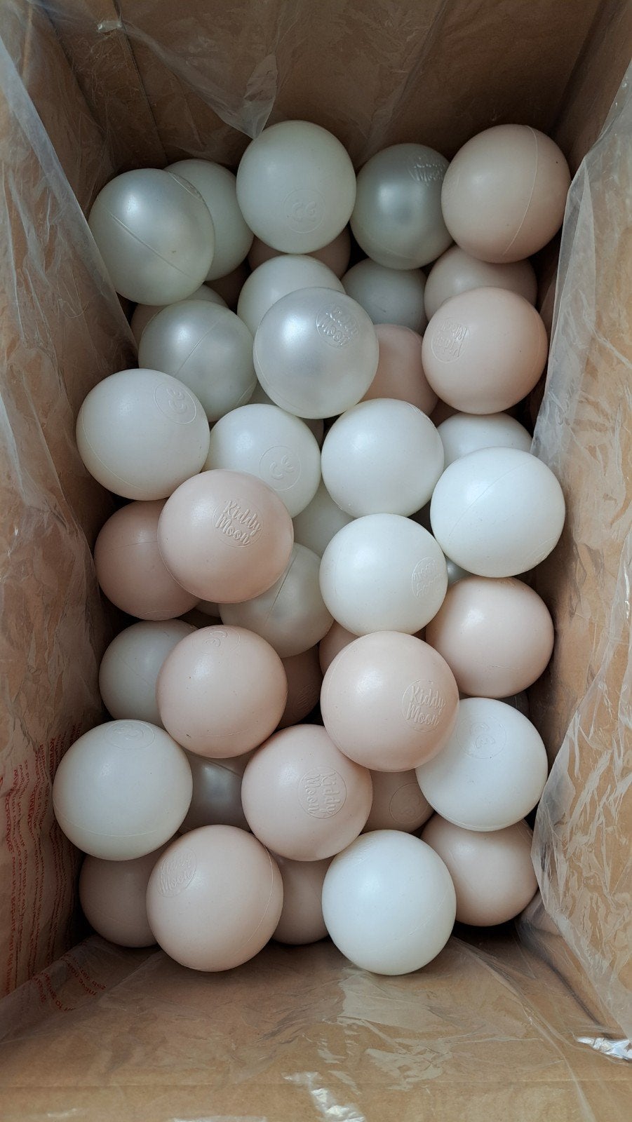 200 balles Kiddymoon 7cm (blanches/grises/roses), Enlèvement