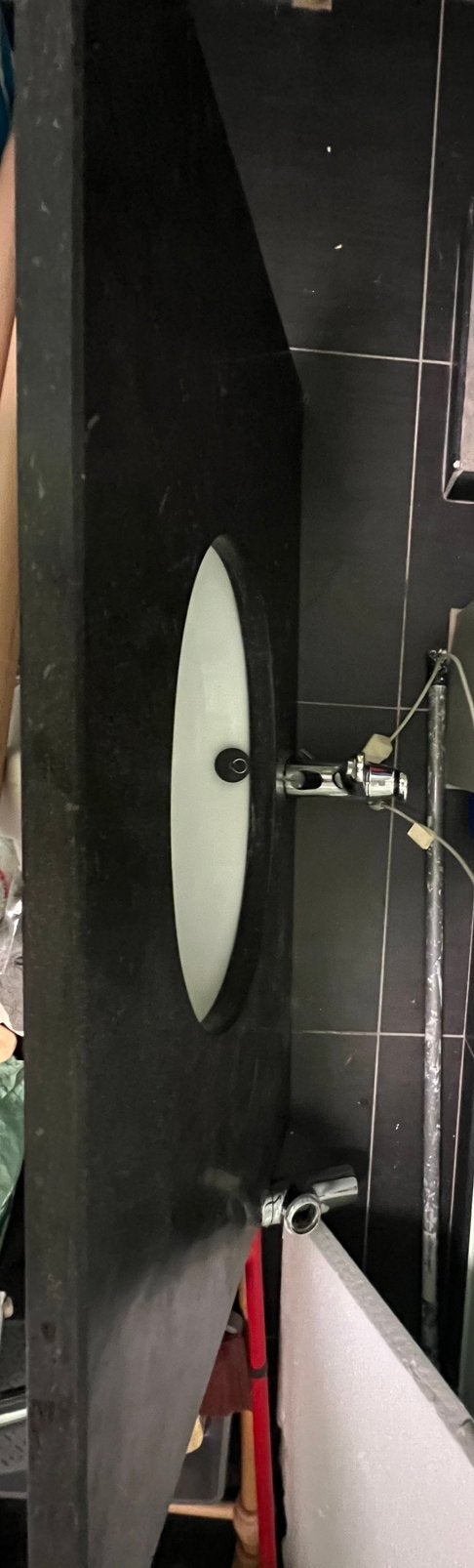 Lavabo met marmeren blad wastafel badkamermeubel, Ophalen, Zo goed als nieuw