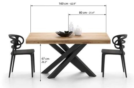 TABLE A MANGER EXTENSIBLE jusqu'à 12 personnes, Comme neuf, Enlèvement, 50 à 100 cm, 200 cm ou plus