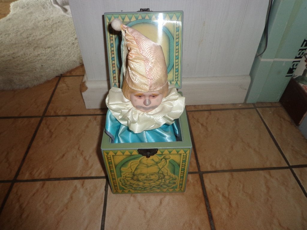 Jack in the box - muziekdoos, Antiek en Kunst, Curiosa en Brocante, Ophalen of Verzenden