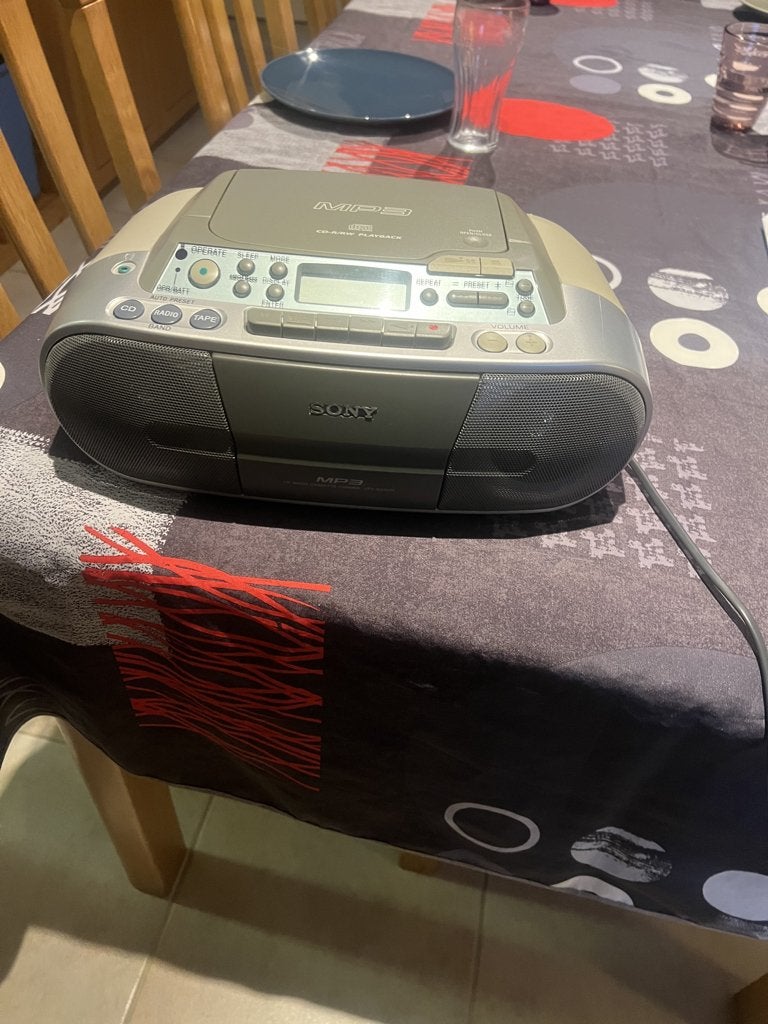Radio CD / Cassette / MP3 Sony CFD-S03CPL avec télécommande, Enlèvement ou Envoi, Utilisé, Sony, Portable