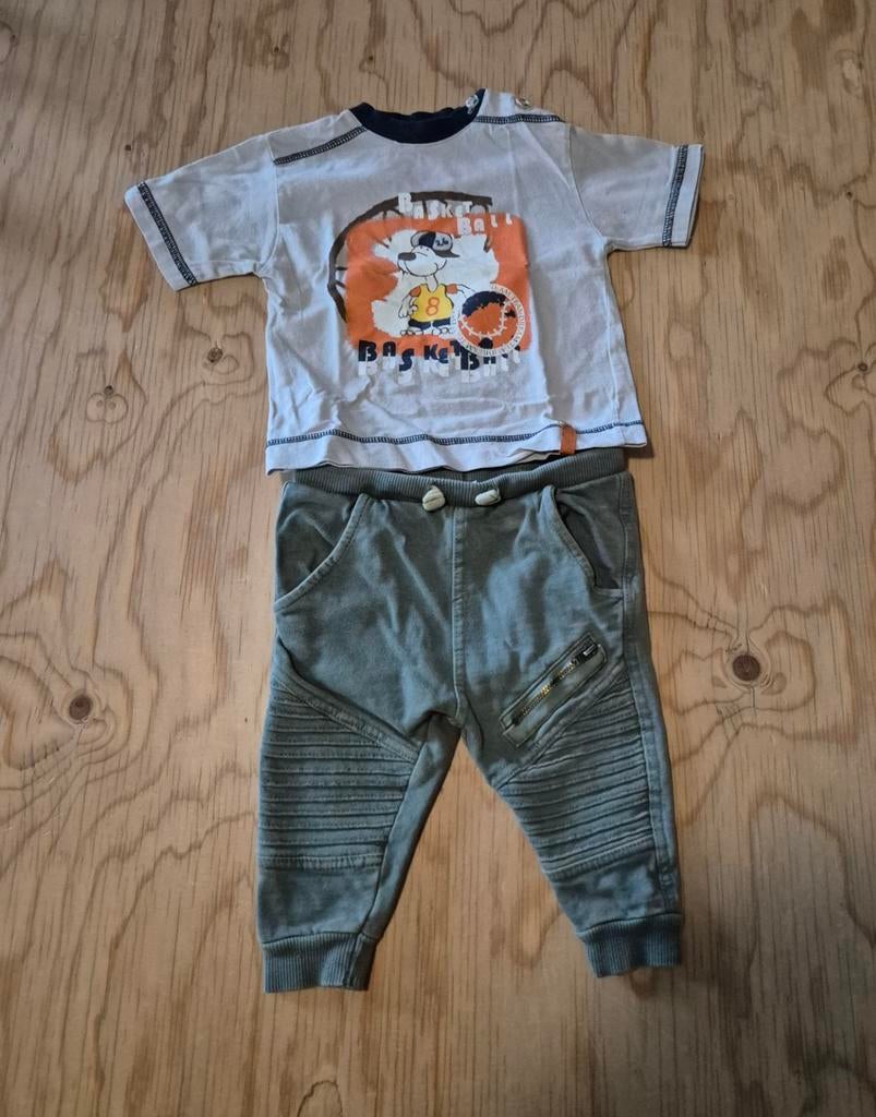 Stoere outfit in kaki & beige - Maat 74, Enfants & Bébés, Vêtements de bébé | Taille 74, Garçon, Enlèvement ou Envoi, Ensemble
