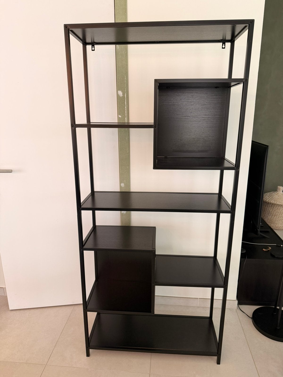 Zwarte stellingkast, Maison & Meubles, Enlèvement, Utilisé