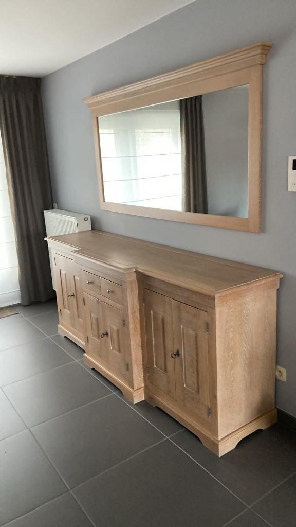 dressoir + spiegel + tafel en stoelen, Huis en Inrichting, Ophalen, Gebruikt, Met deur(en)