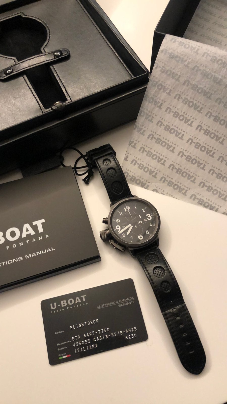 Montre U-BOAT flightdeck automatique, Bijoux, Sacs & Beauté, Enlèvement, Utilisé, Montre-bracelet, Autres marques