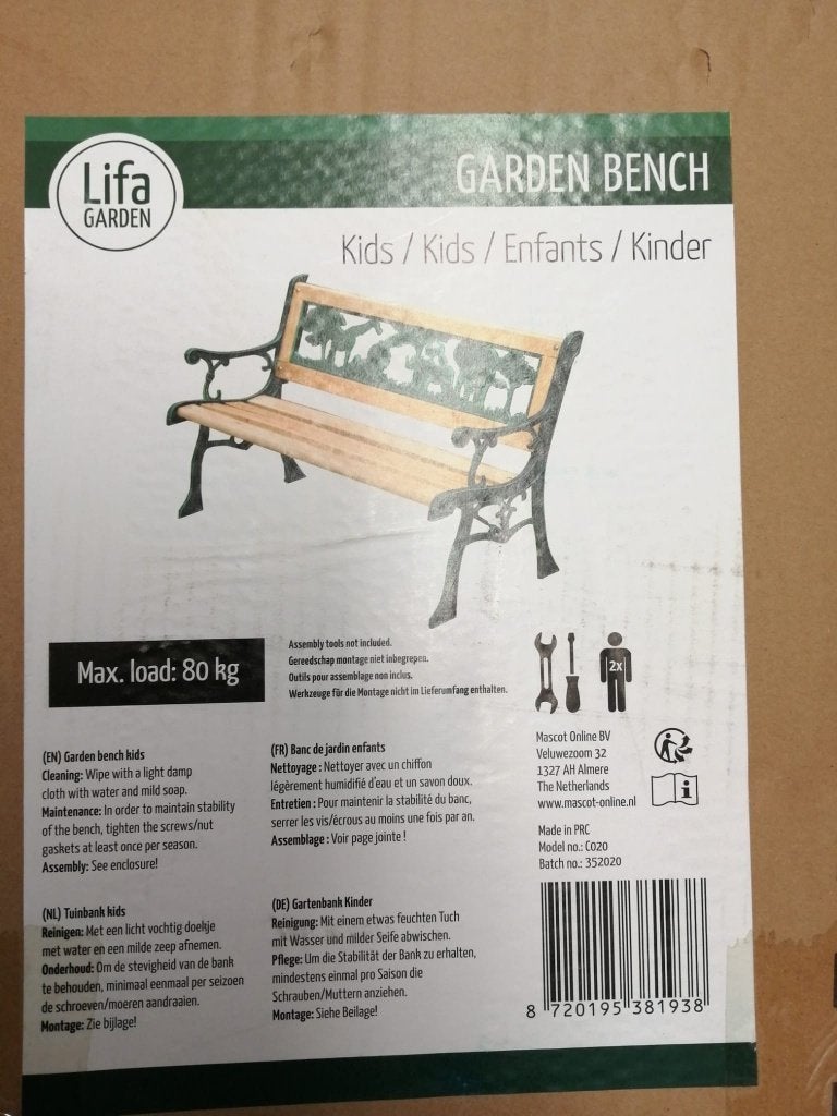 Banc pour tout-petits et enfants d'âge préscolaire, Enlèvement, Neuf