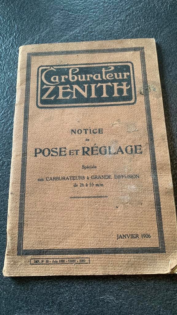Carburateur Zénith, Ophalen