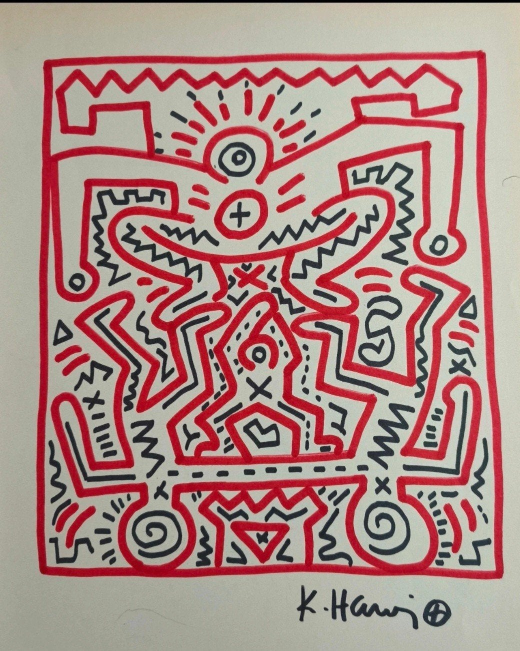 Keith Haring: tekening, Antiek en Kunst, Ophalen of Verzenden