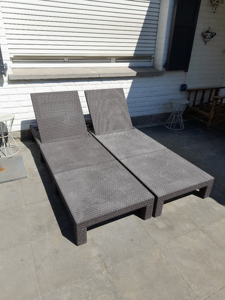 2 chaises longues de jardin et de terrasse signées Allibert, Jardin & Terrasse, Enlèvement, Utilisé, Synthétique, Réglable