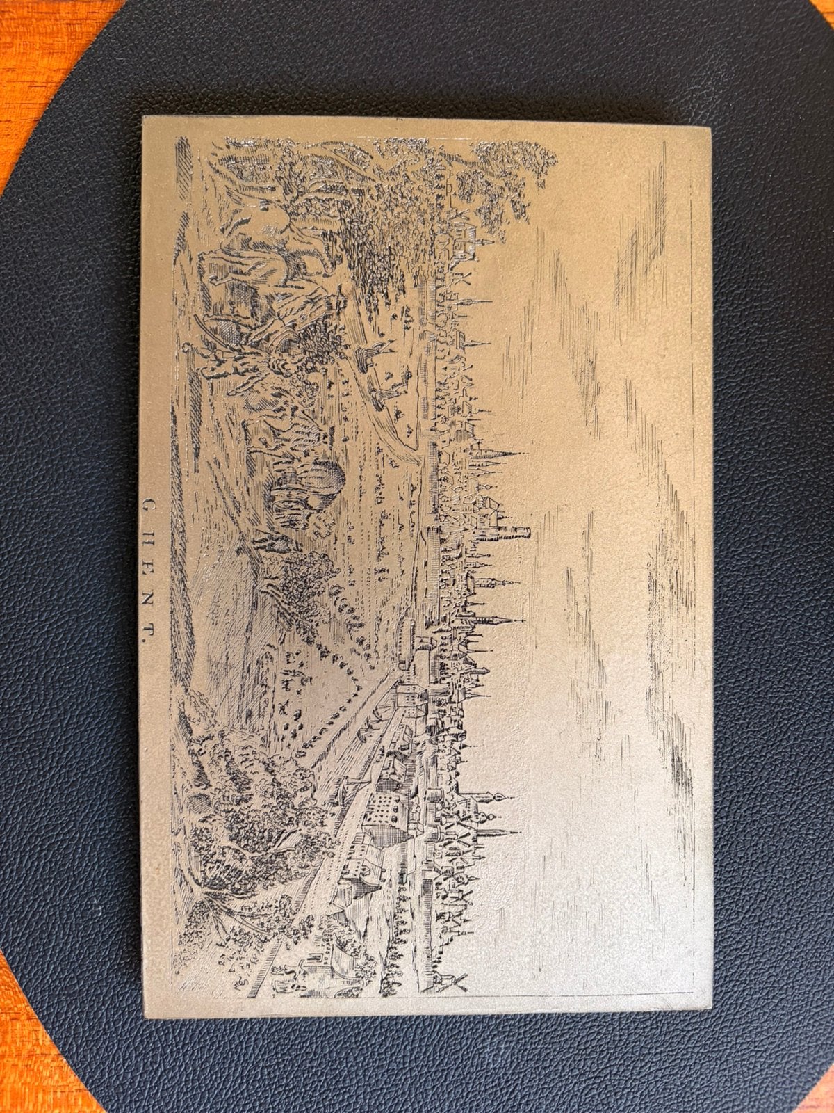 Etsplaat Gent, Antiek en Kunst, Ophalen of Verzenden, Ets