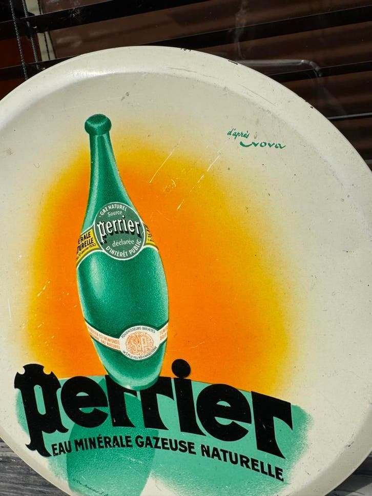 Vintage Perrier  Reclamebord - Metaal -