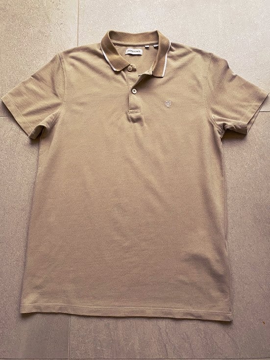 Jack & Jones polo shirt Mt Large, Kleding | Heren, Polo's, Ophalen of Verzenden, Zo goed als nieuw, Beige