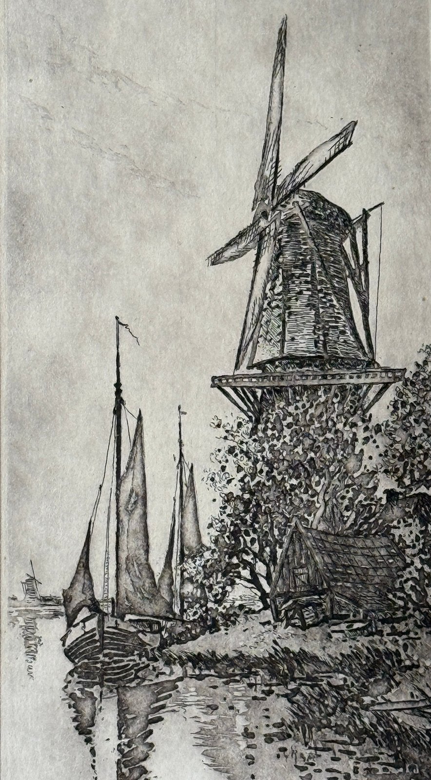 Gravure - Jan van Rijsewijck - « Holland », Antiquités & Art, Art | Eaux-fortes & Gravures, Enlèvement, Paysage, Eau-forte