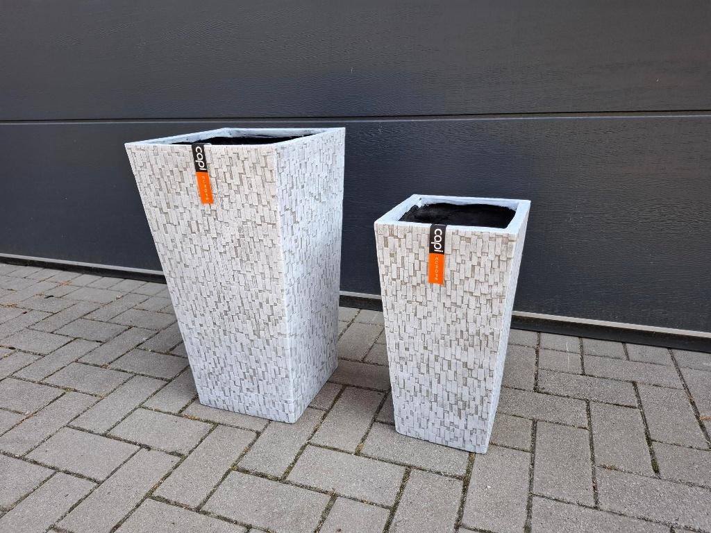 CAPI terraspotten set 2 stuks, Neuf, 25 à 40 cm, Pierre, Carré