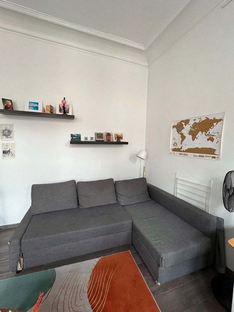 Corner sofa-bed with storage, Maison & Meubles, Enlèvement, Utilisé