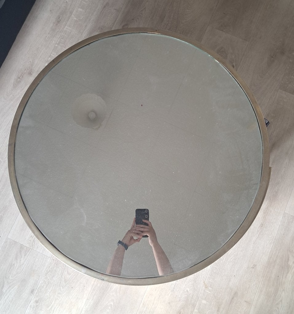 salontafel rond met gebruikssporen, Huis en Inrichting, Ophalen, Gebruikt, 50 tot 100 cm, Rond