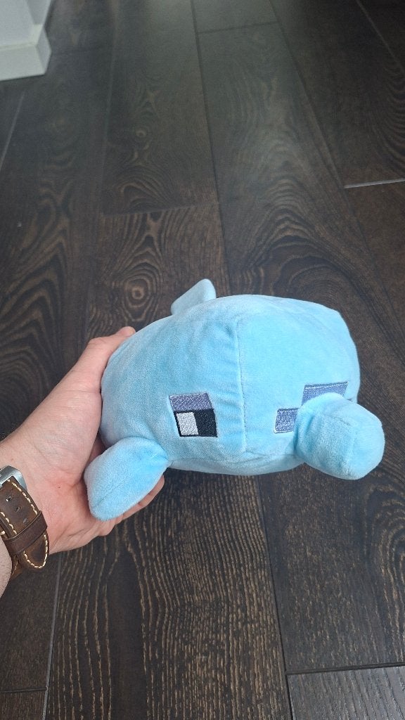 Minecraft Dolphin / Dolfijn knuffel – blauw, Ophalen of Verzenden, Zo goed als nieuw, Blauw