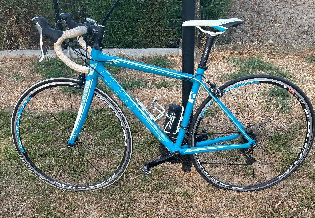 Koersfiets dames, Cube Axial, mt 50, blauw, Gebruikt, Aluminium, 49 tot 53 cm, Dames