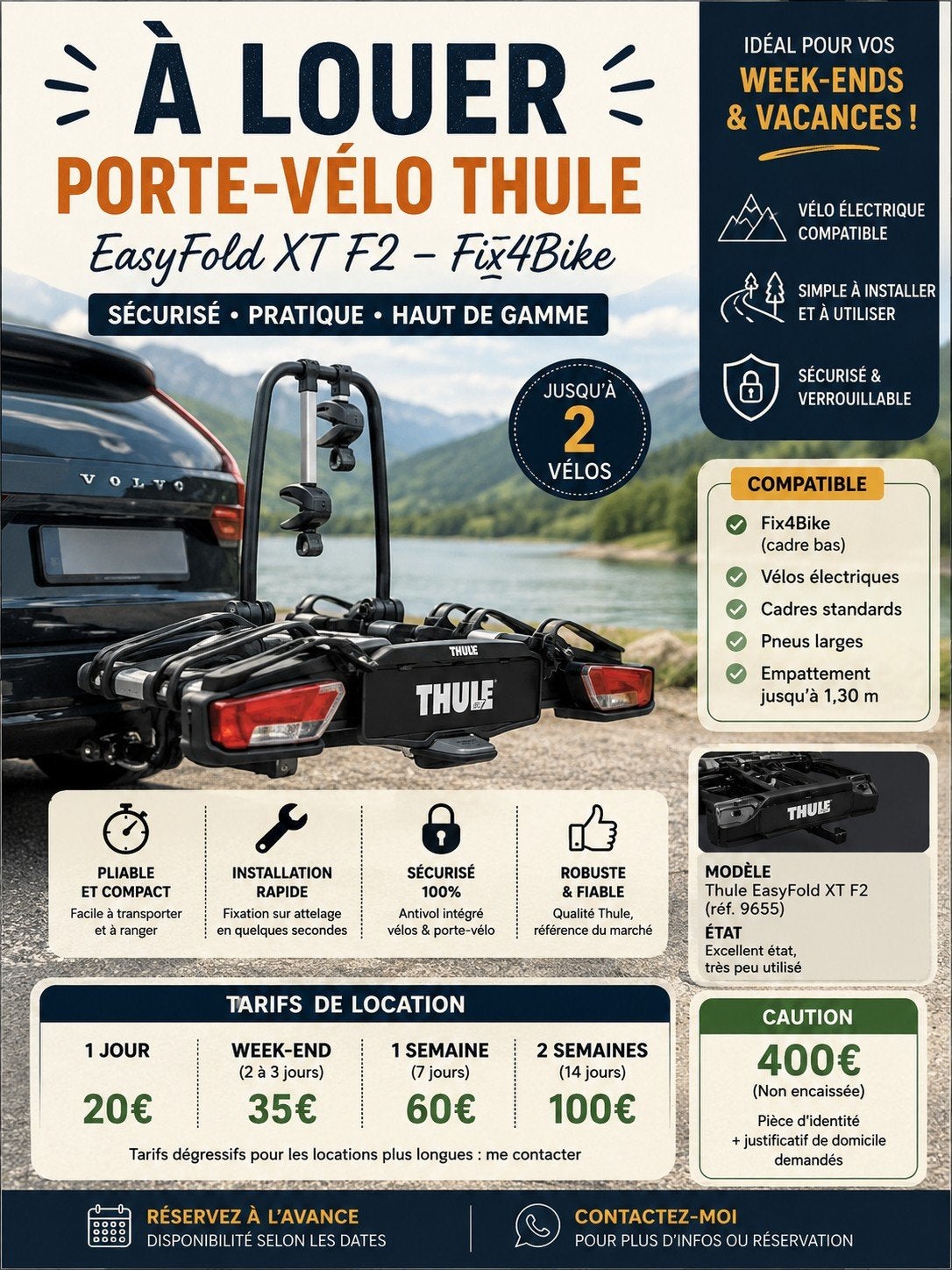 Volvo Thule fix4bike fietshouder, Auto diversen, Fietsendragers