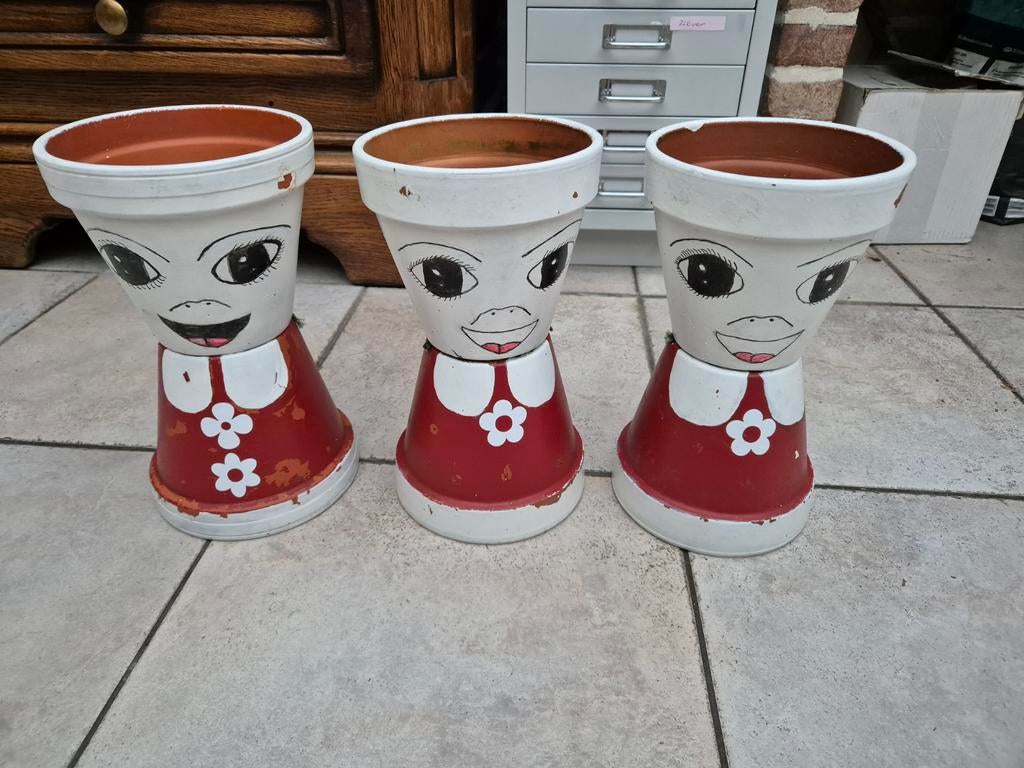 Vintage leuke terracotta bloempotten Italy, Tuin en Terras, Ophalen, Terracotta