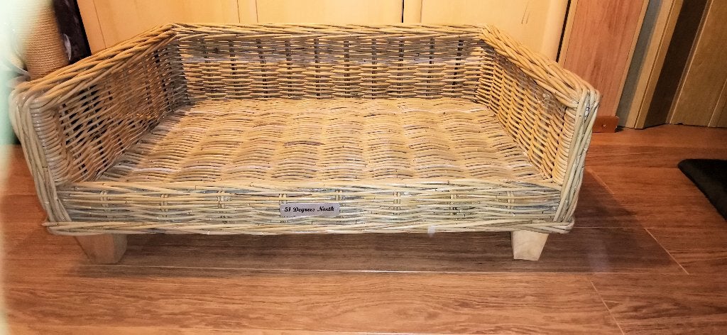 luxe rotan grote hondenmand 90x60x19 merk 51 degrees north, Animaux & Accessoires, Enlèvement, Comme neuf