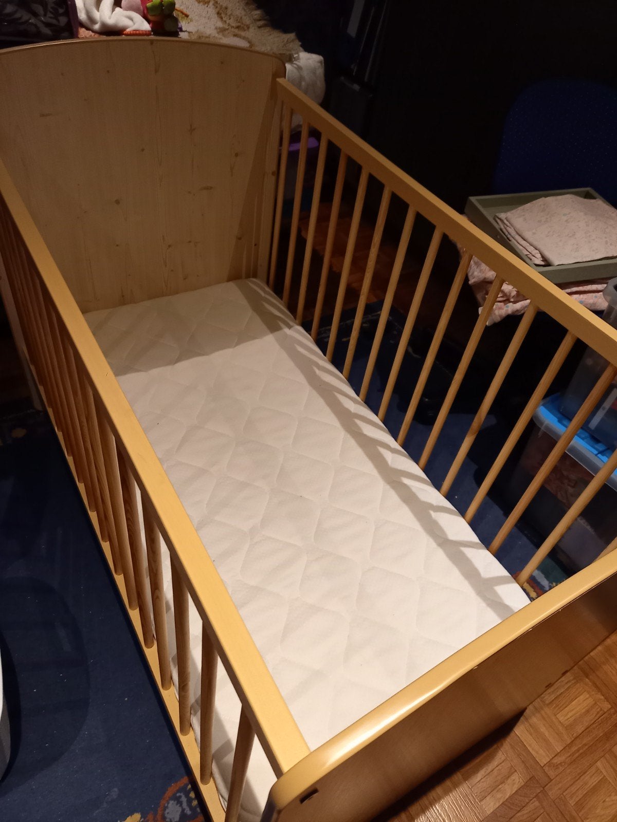 houten kinderbedje met lattenbodem en matras, Enlèvement, Matelas