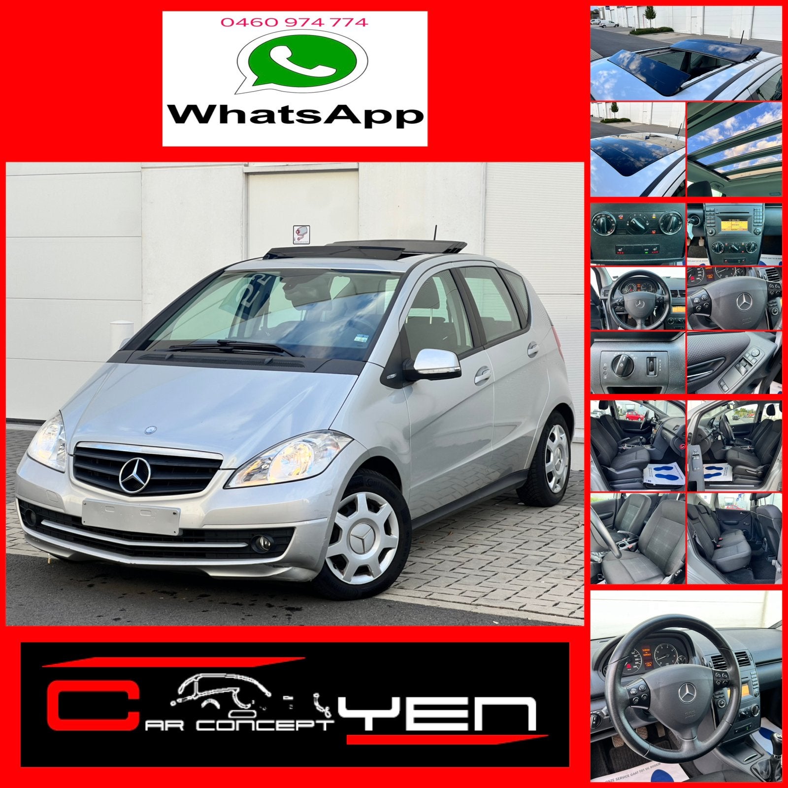 Mercedes A150i*Panodak*Bluetooth*Airco*Gekeurd*Facelift *, Auto's, Voorwielaandrijving, Dealer onderhouden, Stof, Zwart