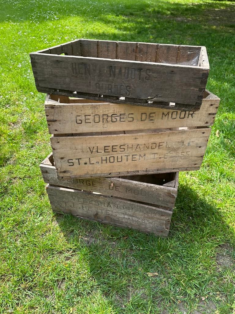 3 boîtes anciennes, Enlèvement, Utilisé, Chêne