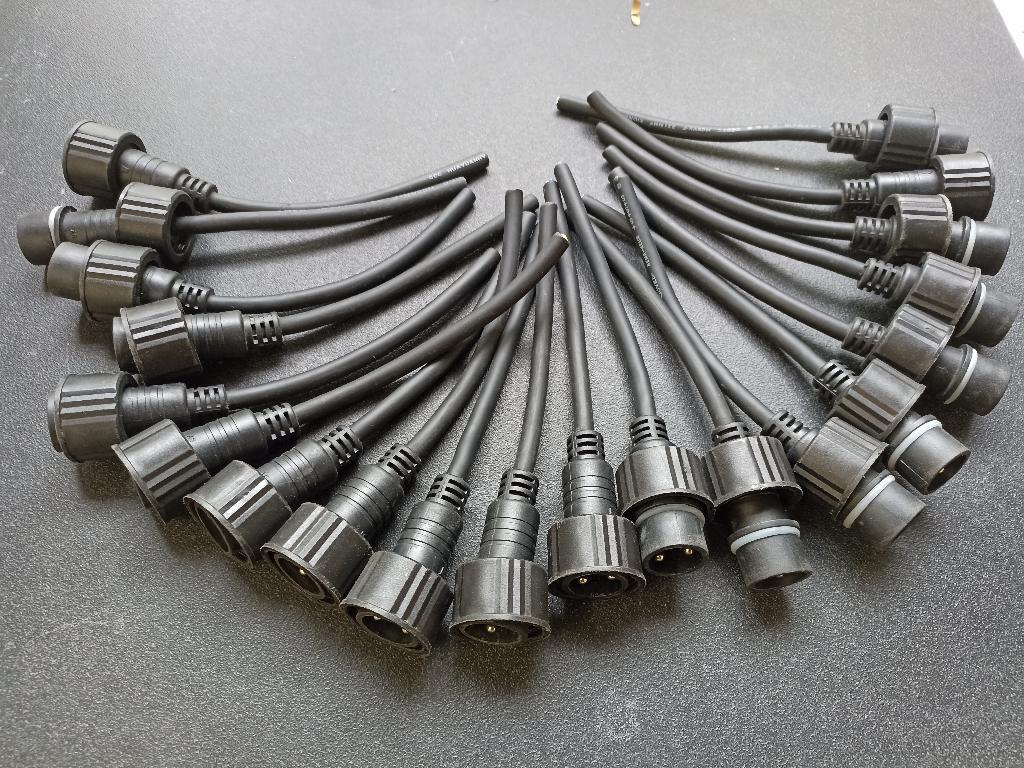 20x câbles fiches male ip65 de 20cm, Enlèvement ou Envoi, Comme neuf, Lumières