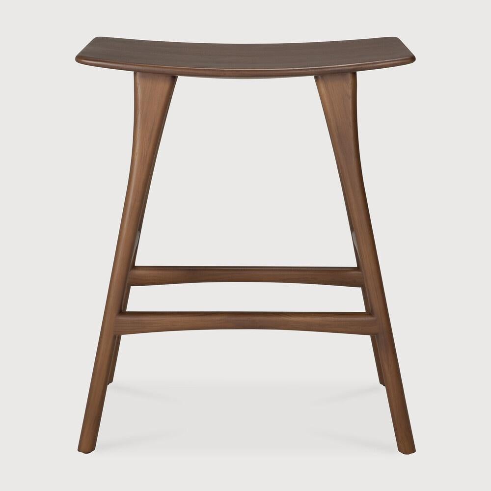 2 tabourets de bar Ethnicraft Osso, Maison & Meubles, Tabourets de bar, Comme neuf, 60 à 90 cm, Bois, 2 tabourets, Enlèvement