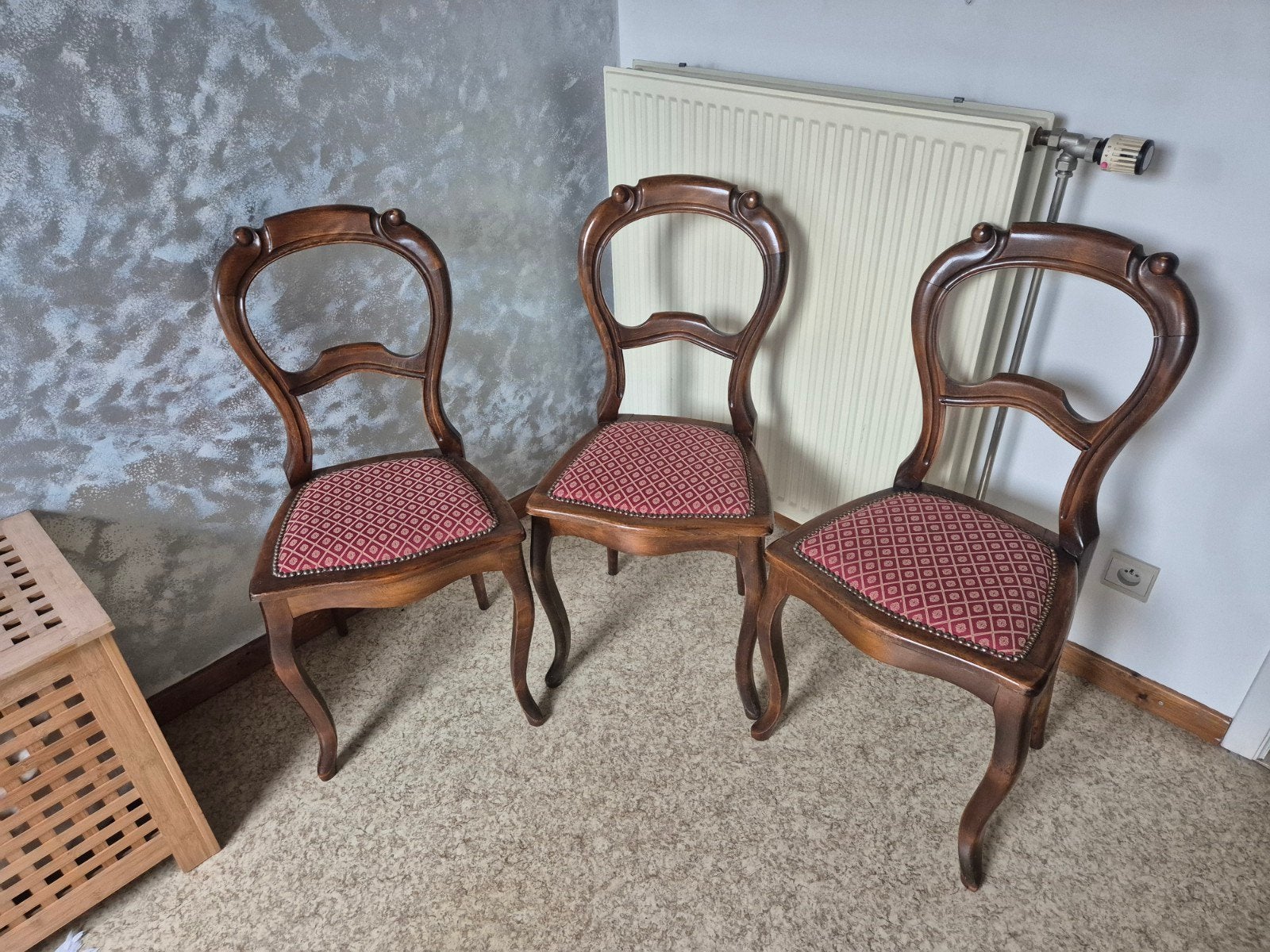Prachtige set van 3 antieke stoelen, Antiek en Kunst, Ophalen